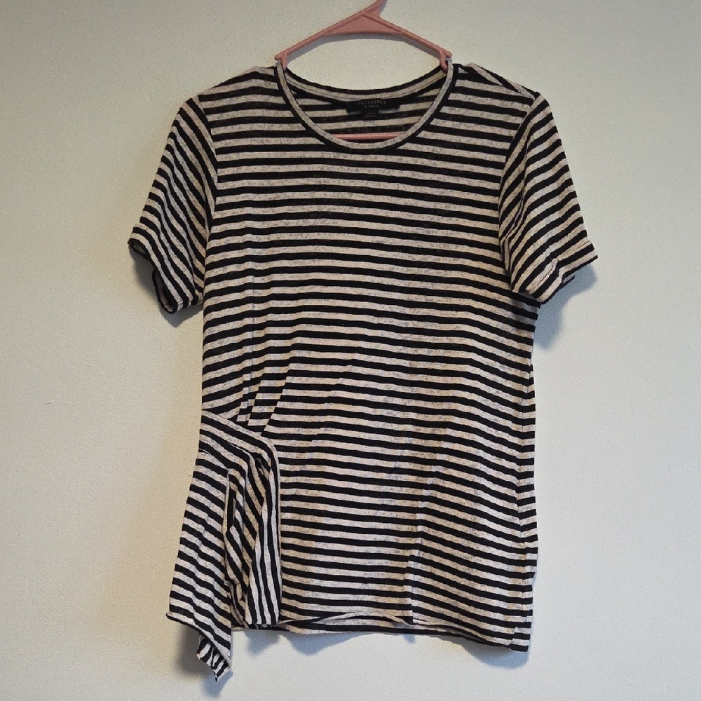 All Saints Monochrome Striped Tee